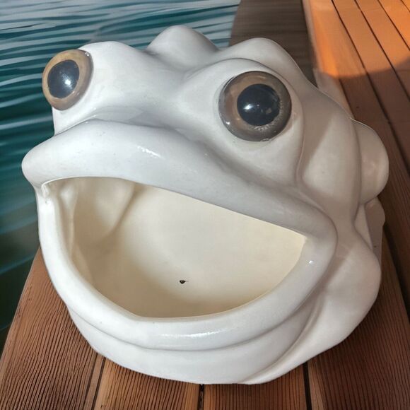 None Other - Retro Ceramic Frog Sponge Holder for Kitchen Sink Vintage Amphibian Grannycore